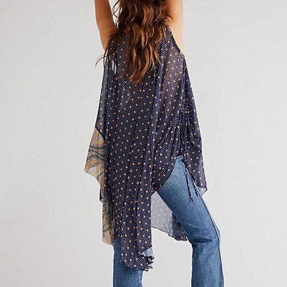 Free People - Kimono dress ruffle v-neck swiming cover up size M/L - Picture 3 of 14